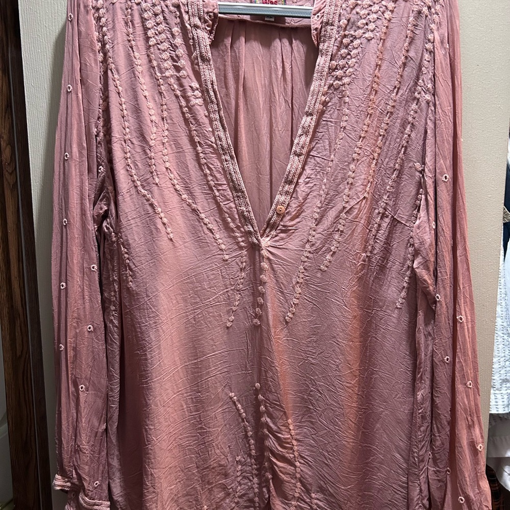 Johnny Was Blush Pink Blouse